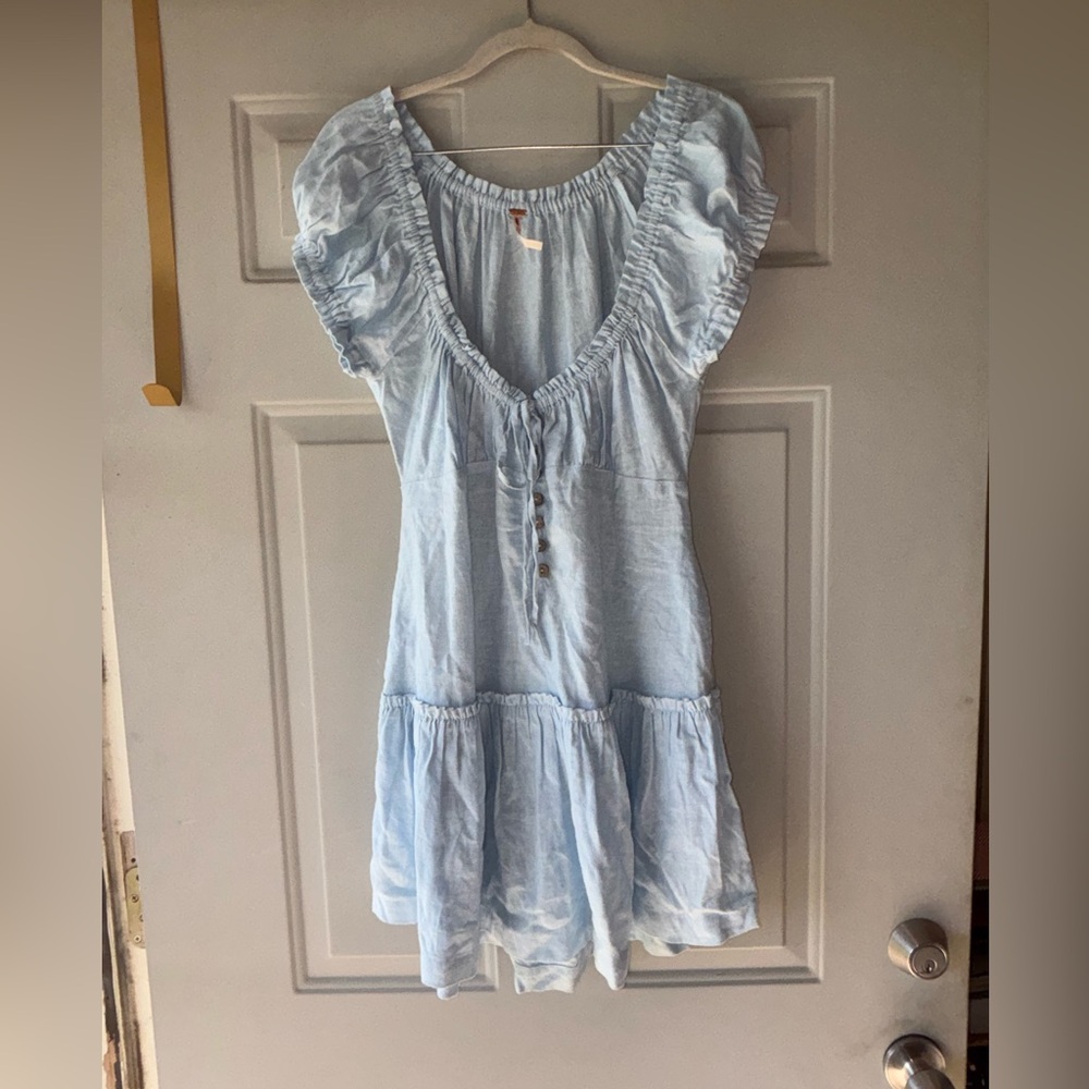 Free People light blue Perri tiered dress size XS